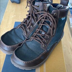 Lems Boulder Boot Navy-Stout with Leather Trim EU size 45 USA size 11.5